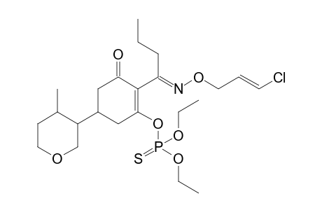 Phosphorothioic acid, O-[2-[1-[[(3-chloro-2-propenyl)oxy]imino]butyl]-3-oxo-5-(tetrahydro-4-methyl-2H-pyran-3-yl)-1-cyclohexen-1-yl]-, O,O-diethyl ester