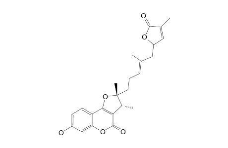 FUKANEFUROMARIN-K;2,3-DIHYDRO-7-HYDROXY-(2R*,3R*)-DIMETHYL-2-[4-METHYL-5-(4-METHYL-5-OXO-2,5-DIHYDRO-2-FURYL)-(3E)-PENTENYL]-FURO-[3,2-C]-COUMARIN