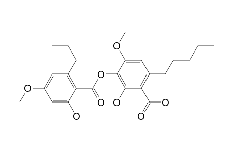 Benzoic acid, 2-hydroxy-3-[(2-hydroxy-4-methoxy-6-propylbenzoyl)oxy]-4-methoxy-6-pe ntyl-