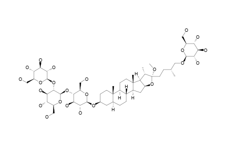 #13;(25R)-26-[(BETA-D-GLUCOPYARNOSYL)-OXY]-22-ALPHA-METHOXY-5-ALPHA-FUROSTAN-3-BETA-YL-O-BETA-D-GLUCOPYARNOSYL-(1->2)-O-BETA-D-GLUCOPYARNOSYL-(1->4)-BETA-D-GAL