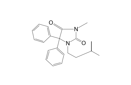 5,5-diphenyl-1-isopentyl-3-methylhydantoin