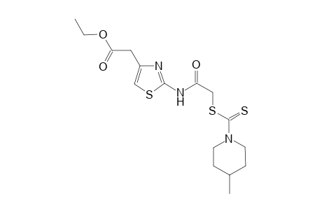 Ethyl 2-[2'-(4"-methyl-1"-piperidinyl)thiocarbamoyl]thio]acylamino]-thiazol-4-acetate