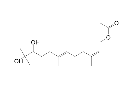 Acetic acid, 10,11-dihydroxy-3,7,11-trimethyl-dodeca-2,6-dienyl ester