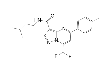 7-(difluoromethyl)-N-isopentyl-5-(4-methylphenyl)pyrazolo[1,5-a]pyrimidine-3-carboxamide