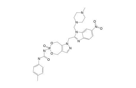 #9I;1-[1-[[1-[(4-METHYLPIPERAZIN-1-YL)-METHYL]-6-NITRO-1H-BENZO-[D]-IMIDAZOL-2-YL]-METHYL]-6-OXIDO-4,8-DIHYDRO-1H-[1,3,2]-DIOXAPHOSPHENO-[5,6-C]-PYRAZOL-6-YL]-