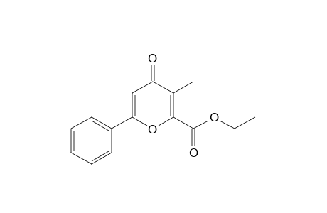 3-methyl-4-oxo-6-phenyl-4H-pyran-2-carboxylic acid, ethyl ester