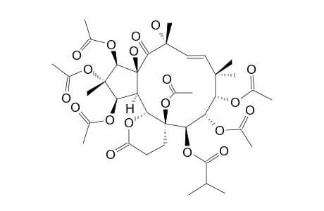 13-ALPHA-HYDROXYTERRACINOLIDE-I;(1R*,2R*,3R*,4R*,5R*,6S*,7R*,8S*,9S*,13S*,15S*)-1,2,3,6,8,9-HEXAACETOXY-5,21-EPOXY-13,15-DIHYDROXY-7-ISOBUTYROYLOX