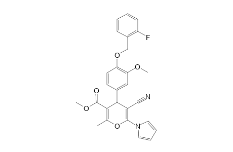 4H-Pyran-3-carboxylic acid, 5-cyano-4-[4-[(2-fluorophenyl)methoxy]-3-methoxyphenyl]-2-methyl-6-(1H-pyrrol-1-yl)-, methyl ester