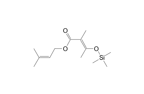 2-Butenoic acid, 2-methyl-3-[(trimethylsilyl)oxy]-, 3-methyl-2-butenyl ester, (E)-
