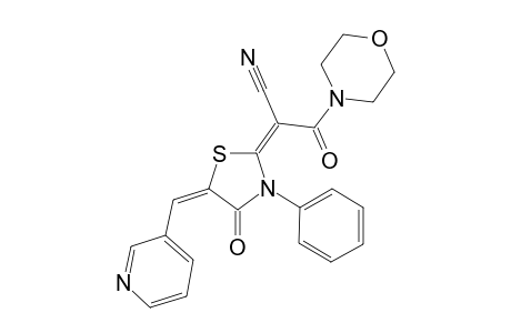 (2E)-3-(4-morpholinyl)-3-oxo-2-[(5E)-4-oxo-3-phenyl-5-(3-pyridinylmethylene)-1,3-thiazolidin-2-ylidene]propanenitrile