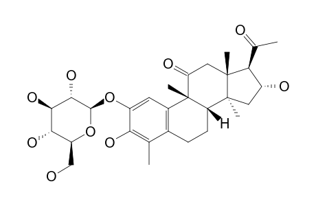 ANDIROBICIN-B-GLUCOSIDE;22,23,24,25,26,27,29-HEPTANOR-1,2,3,4,5,10-DEHYDRO-2-O-BETA-D-GLUCOPYRANOSYL-3,16-ALPHA-DIHYDROXY-CUCURBITA-11,20-DIONE