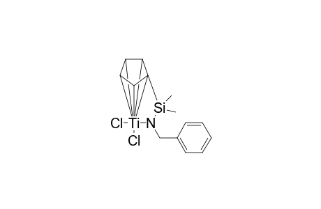 Dichloro [.eta(5). : .eta(1).-N-(cyclopentadienyldimethylsilyl) benzylamido]titanium