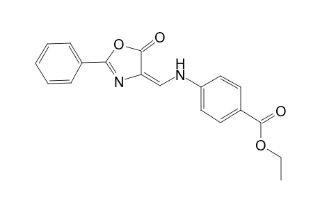 ethyl 4-{[(E)-(5-oxo-2-phenyl-1,3-oxazol-4(5H)-ylidene)methyl]amino}benzoate