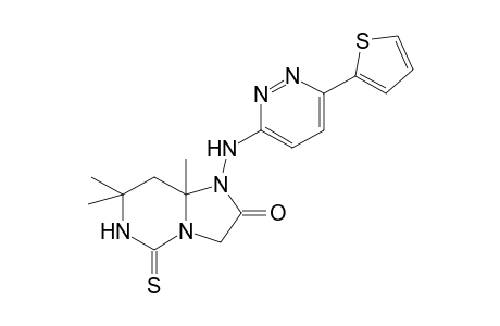 7,7,8a-trimethyl-5-sulfanylidene-1-{[6-(thiophen-2-yl)pyridazin-3-yl]amino}-octahydroimidazolidino[1,2-a]pyrimidin-2-one