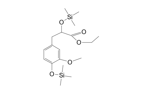 3-(4-Hydroxy-3-methoxyphenyl)lactic acid, ethyl ester, di-tms