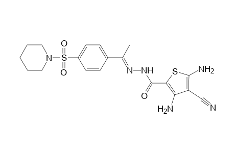 3,5-Diamino-4-cyano-N'-[1-(4-(piperidin-1-ylsulfonyl)phenyl)ethylidene]thiophene-2-carbohydrazide
