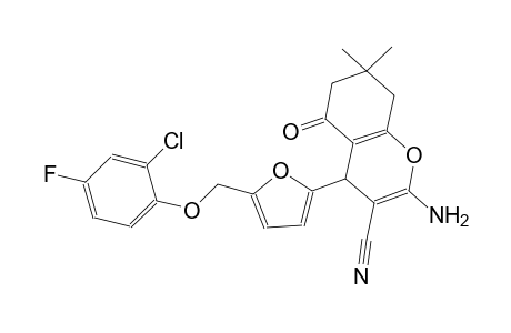 2-amino-4-{5-[(2-chloro-4-fluorophenoxy)methyl]-2-furyl}-7,7-dimethyl-5-oxo-5,6,7,8-tetrahydro-4H-chromene-3-carbonitrile