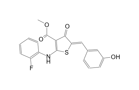 methyl (5Z)-2-(2-fluoroanilino)-5-(3-hydroxybenzylidene)-4-oxo-4,5-dihydro-3-thiophenecarboxylate