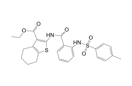 Ethyl 2-[(2-{[(4-methylphenyl)sulfonyl]amino}benzoyl)amino]-4,5,6,7-tetrahydro-1-benzothiophene-3-carboxylate