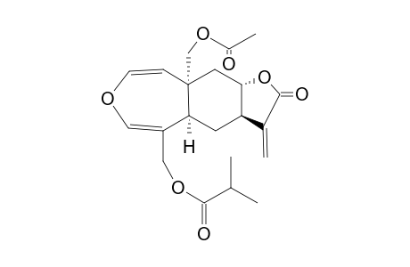 (5S*,7R*,8S*,10S*)-ELEMA-1,3,11(13)-TRIEN-12,8-OLIDE,2,3-EPOXY-14-ACETOXY-15-ISOBUTANOYLOXY-A