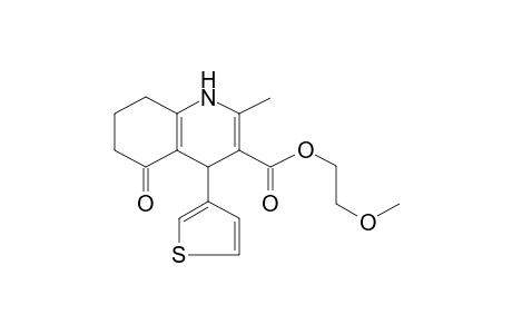 3-Quinolinecarboxylic acid, 1,4,5,6,7,8-hexahydro-2-methyl-5-oxo-4-(3-thienyl)-, 2-methoxyethyl ester