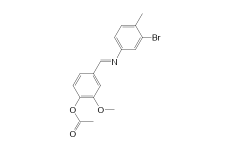 4-((E)-[(3-Bromo-4-methylphenyl)imino]methyl)-2-methoxyphenyl acetate