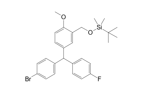 ((5-((4-bromophenyl)(4-fluorophenyl)methyl)-2-methoxybenzyl)oxy)(tert-butyl)dimethylsilane