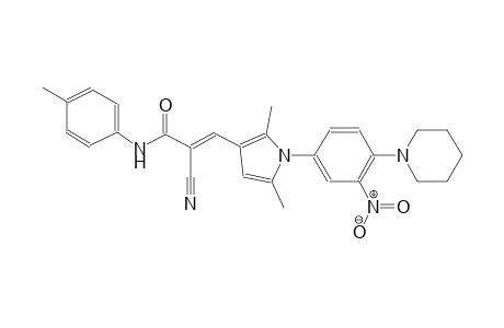 (2E)-2-cyano-3-{2,5-dimethyl-1-[3-nitro-4-(1-piperidinyl)phenyl]-1H-pyrrol-3-yl}-N-(4-methylphenyl)-2-propenamide