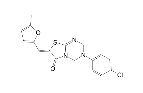 (7Z)-3-(4-chlorophenyl)-7-[(5-methyl-2-furyl)methylene]-3,4-dihydro-2H-[1,3]thiazolo[3,2-a][1,3,5]triazin-6(7H)-one