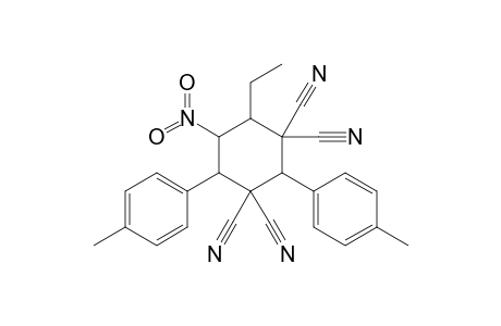 4-Ethyl-5-nitro-2,6-bis(p-tolyl)cyclohexane-1,1,3,3-tetracarbonitrile