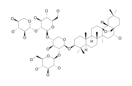 #2;3-BETA-O-{ALPHA-L-XYLOPYRANOSYL-(1->2)-O-BETA-D-GLUCOPYRANOSYL-(1->4)-O-BETA-D-GLUCOPYRANOSYL-(1->2)}-ALPHA-LARABINOPYRANOSYL}-16-ALPHA-HYDROXY-13-BETA,28-E