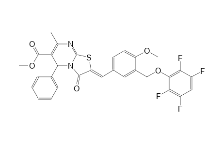 methyl (2Z)-2-{4-methoxy-3-[(2,3,5,6-tetrafluorophenoxy)methyl]benzylidene}-7-methyl-3-oxo-5-phenyl-2,3-dihydro-5H-[1,3]thiazolo[3,2-a]pyrimidine-6-carboxylate