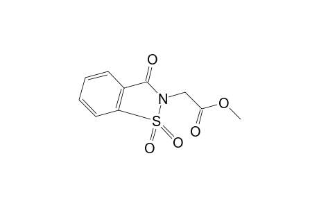 3-oxo-1,2-benzisothiazoline-2-acetic acid, methyl ester, 1,1-dioxide