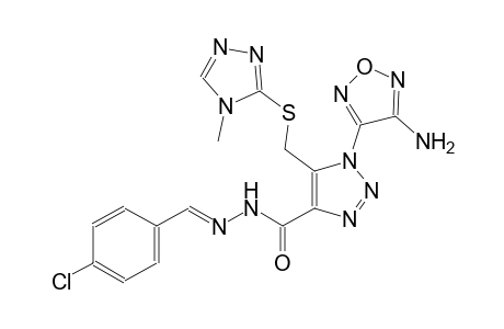 1-(4-amino-1,2,5-oxadiazol-3-yl)-N'-[(E)-(4-chlorophenyl)methylidene]-5-{[(4-methyl-4H-1,2,4-triazol-3-yl)sulfanyl]methyl}-1H-1,2,3-triazole-4-carbohydrazide