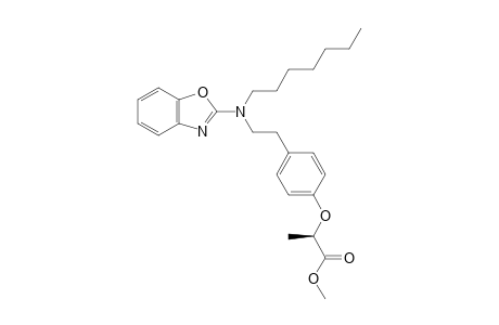 R-Methyl 2-{4-[2-(N-heptyl-N-(benzoxazol-2-yl)amino-ethyl)]phenoxy}propanoate