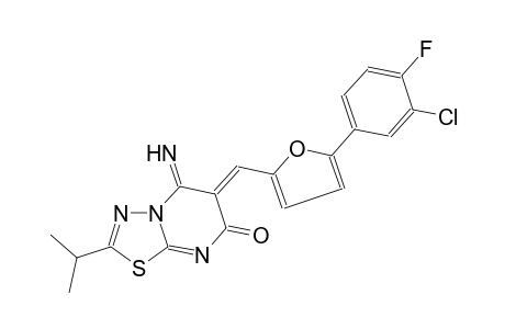 7H-[1,3,4]thiadiazolo[3,2-a]pyrimidin-7-one, 6-[[5-(3-chloro-4-fluorophenyl)-2-furanyl]methylene]-5,6-dihydro-5-imino-2-(1-methylethyl)-, (6Z)-