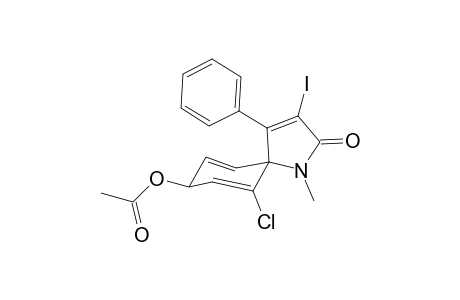 (5S,8S)-6-chloro-3-iodo-1-methyl-2-oxo-4-phenyl-1-azaspiro[4.5]deca-3,6,9-trien-8-yl acetate