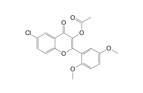 4H-1-benzopyran-4-one, 3-(acetyloxy)-6-chloro-2-(2,5-dimethoxyphenyl)-