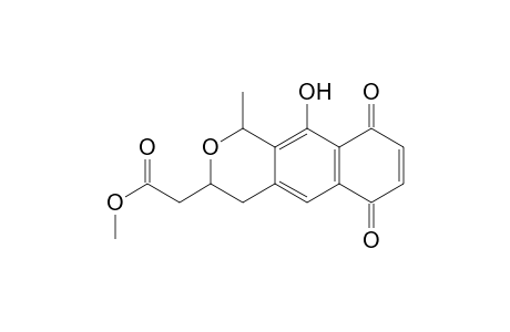 1H-Naphtho[2,3-c]pyran-3-acetic acid, 3,4,6,9-tetrahydro-10-hydroxy-1-methyl-6,9-dioxo-, methyl ester