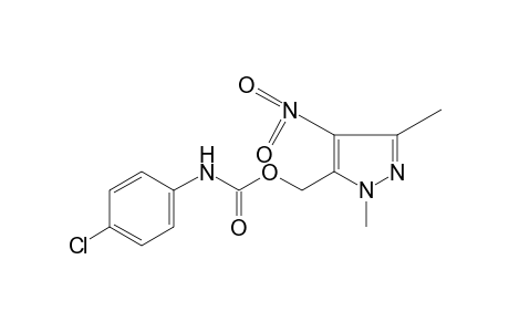 1,3-dimethyl-4-nitropyrazole-5-methanol, p-chlorocarbanilate (ester)