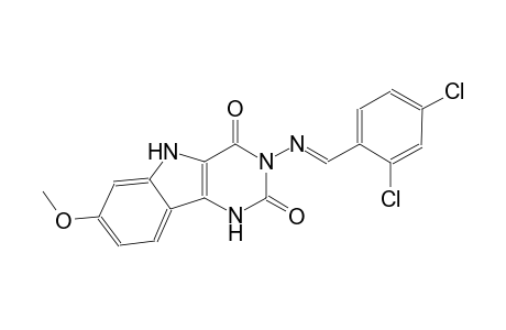 3-{[(E)-(2,4-dichlorophenyl)methylidene]amino}-7-methoxy-1H-pyrimido[5,4-b]indole-2,4(3H,5H)-dione