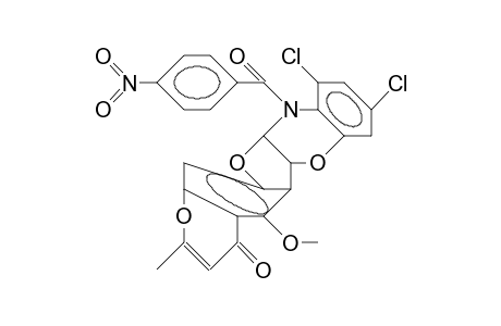 8,10-DICHLORO-5B,11A-DIHYDRO-5-METHOXY-3-METHYL-11-(4-NITROBENZOYL)-4H,11H-PYRANO-[3',2':5,6]-BENZOFURO-[3,2-B]-[1,4]-BENZOXAZIN-4-ONE