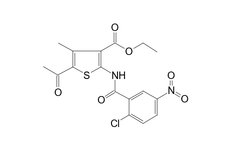 5-Acetyl-2-[[(2-chloro-5-nitrophenyl)-oxomethyl]amino]-4-methyl-3-thiophenecarboxylic acid ethyl ester