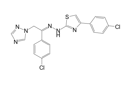 (E)-4-(4-chlorophenyl)-2-(2-(1-(4-chlorophenyl)-2-(1H-1,2,4-triazol-1-yl)ethylidene)hydrazinyl)thiazole