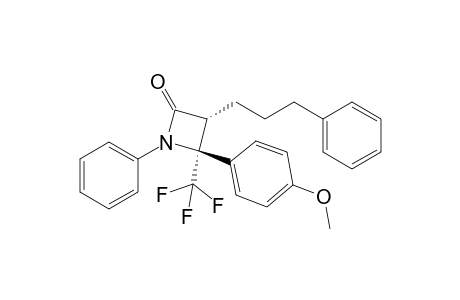 rel-(3R,4S)-4-(Trifluoromethyl)-4-(4-methoxyphenyl)-1-phenyl-3-(3-phenylpropyl)-2-azetidinone