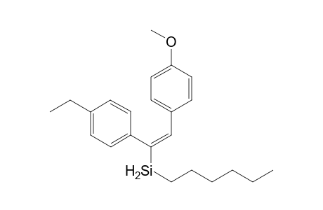 (E)-(1-(4-Ethylphenyl)-2-(4-methoxyphenyl)vinyl)(hexyl)silane