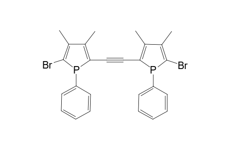 2-bromanyl-5-[2-(5-bromanyl-3,4-dimethyl-1-phenyl-phosphol-2-yl)ethynyl]-3,4-dimethyl-1-phenyl-phosphole