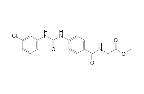 p-[3-(m-chlorophenyl)ureido]hippuric acid, methyl ester