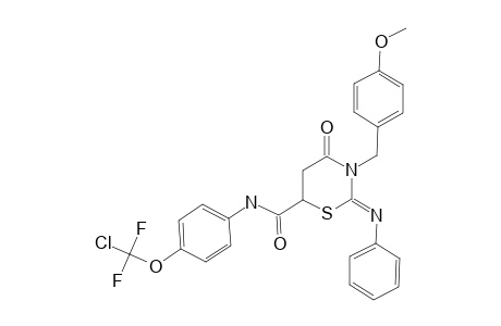 3-(4-Methoxy-benzyl)-4-oxo-2-phenylimino-[1,3]thiazinane-6-carboxylic acid [4-(chloro-difluoro-methoxy)-phenyl]-amide