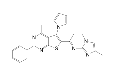 6-(2-Methyl-imidazo[1,2-a]pyrimidin-7-yl)-5-(1-pyrrolyl)-4-methyl-2-phenylthieno[2,3-d]pyrimidine